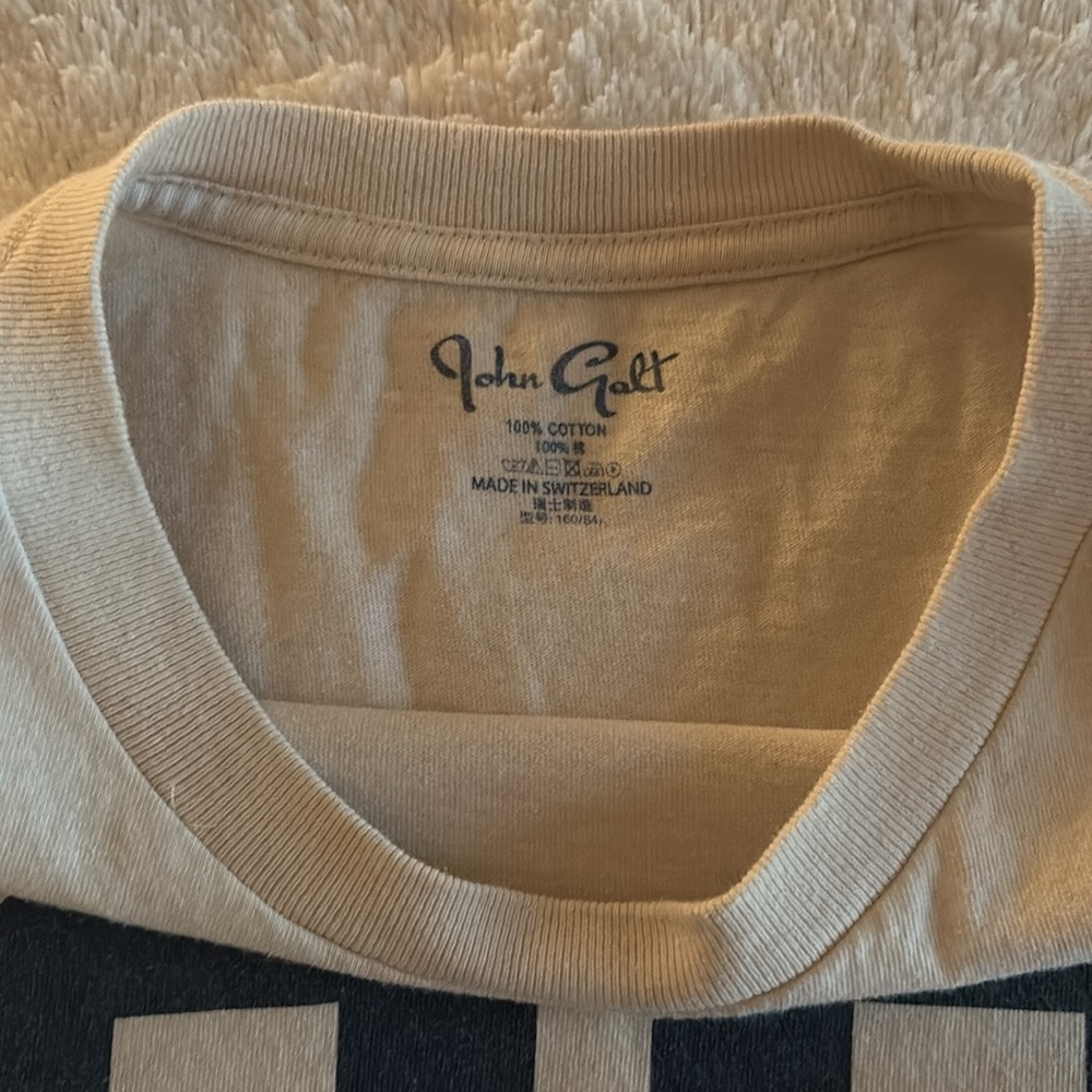 White and Navy 28 Brandy Melville Tee - Picture 2 of 3